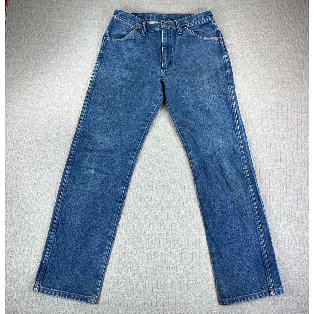 Wrangler 13MWZ Jeans Men 31x33 Fits 29x30 Blue Cowboy Cut Original Straight Leg